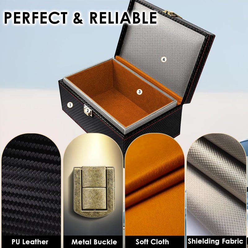 OMKHE Faraday Box for Car Keys, Faraday Key Fob Protector Box, Anti Theft Car Keys Faraday Cage, Keyless Entry Protector Faraday Pouch for Key fob, RFID Signal Blocking Box(Black,S) - Image 4
